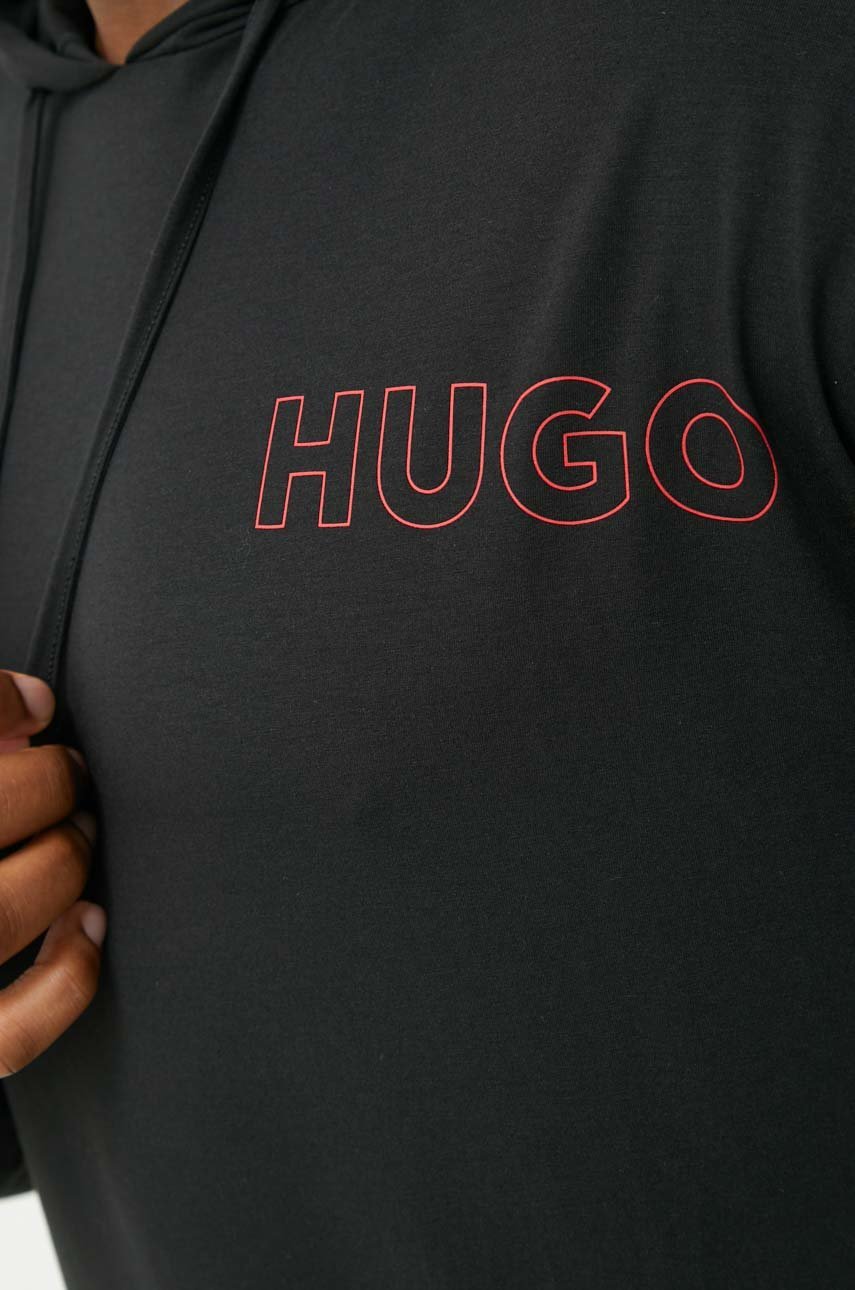 Лонгслів HUGO чоловіча колір чорний однотонний | ANSWEAR.ua
