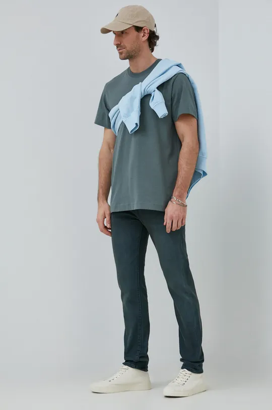 Βαμβακερή μπλούζα Marc O'Polo μπλε