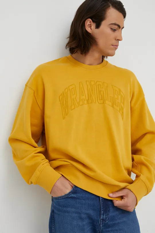 κίτρινο Βαμβακερή μπλούζα Wrangler Ανδρικά