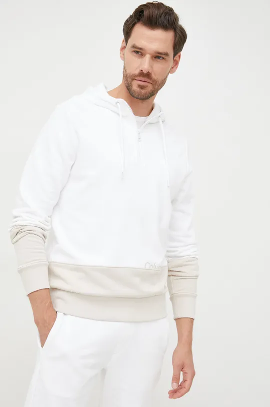 λευκό Βαμβακερή μπλούζα Calvin Klein Ανδρικά