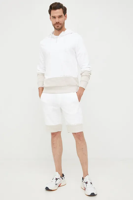 Βαμβακερή μπλούζα Calvin Klein λευκό