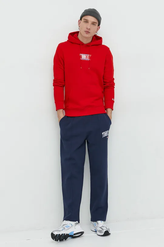 Tommy Jeans felpa in cotone rosso