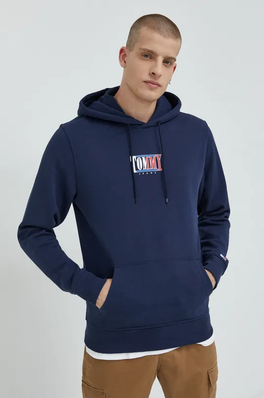 granatowy Tommy Jeans bluza bawełniana Męski