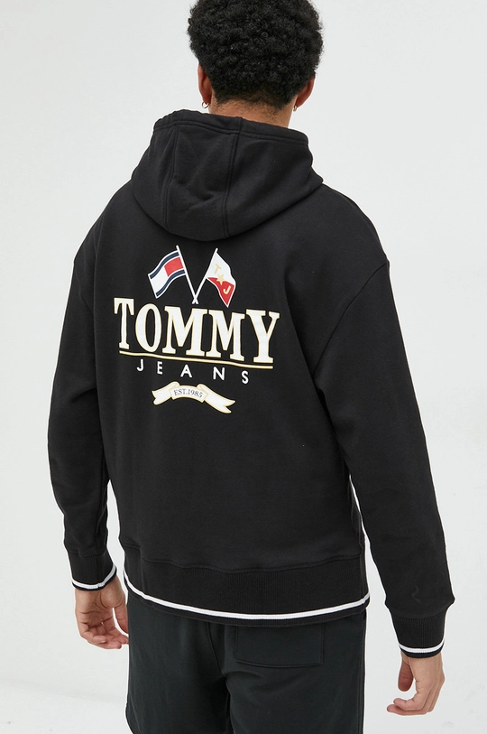 crna Pamučna dukserica Tommy Jeans