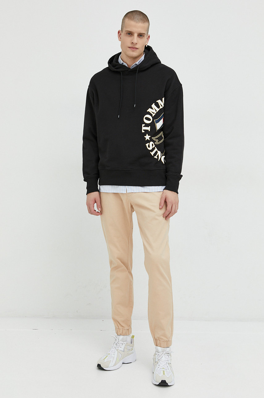 Bavlněná mikina Tommy Jeans černá