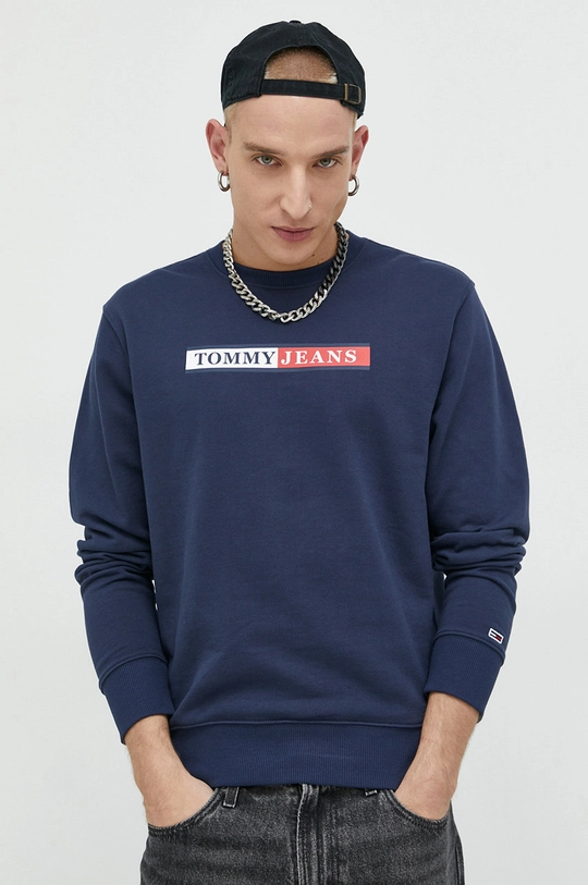 sötétkék Tommy Jeans pamut melegítőfelső Férfi