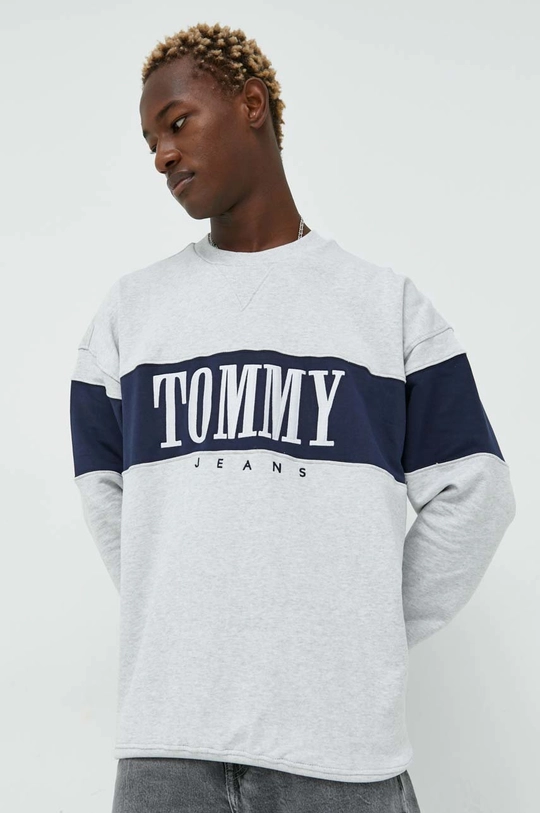 szürke Tommy Jeans pamut melegítőfelső Férfi