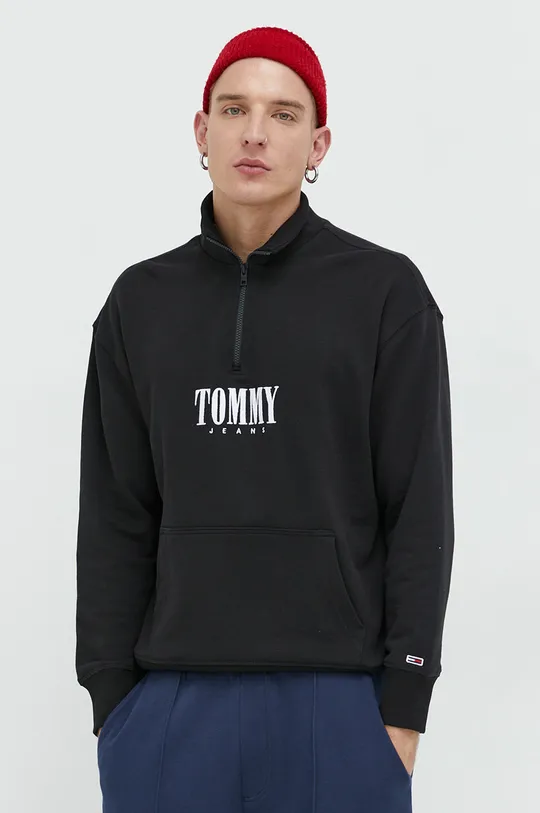 črna Bombažen pulover Tommy Jeans Moški