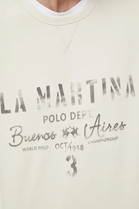 beżowy La Martina bluza bawełniana