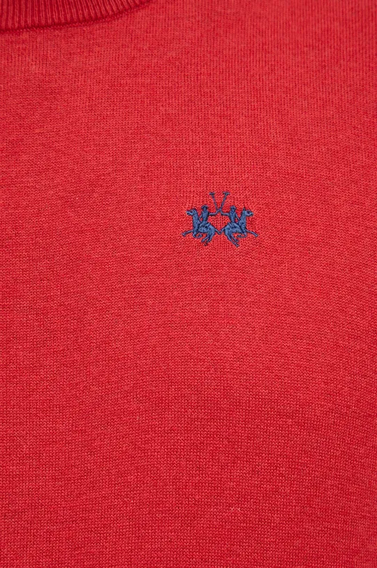 czerwony La Martina sweter z domieszką wełny