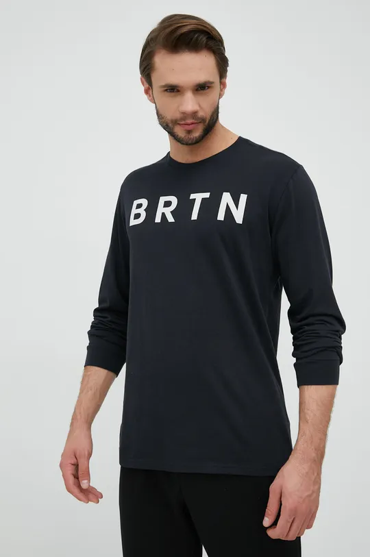 čierna Bavlnené tričko s dlhým rukávom Burton