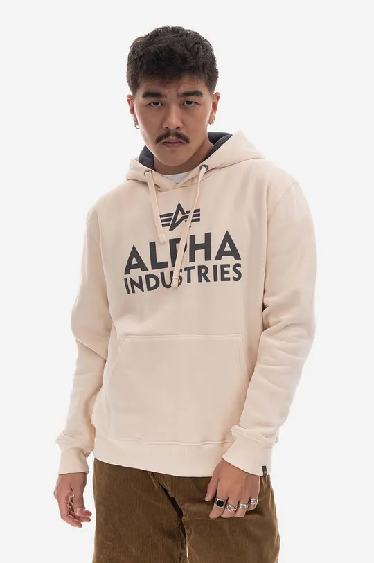 béžová Mikina Alpha Industries Foam Print Hoody Pánský