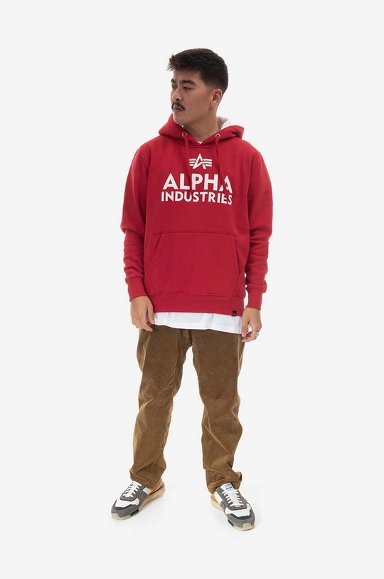 Mikina Alpha Industries Foam Print Hoody červená