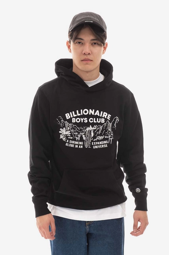 negru Billionaire Boys Club hanorac de bumbac Waterfall Popover Hood De bărbați