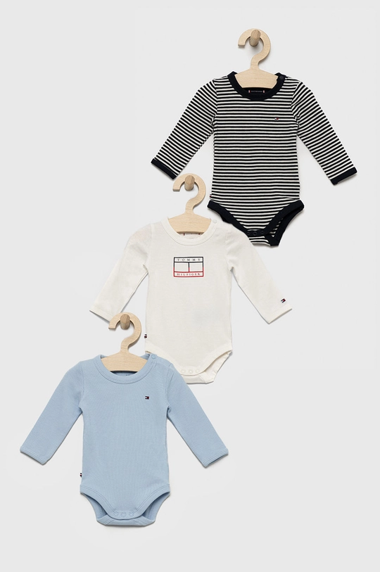 modra Body za dojenčka Tommy Hilfiger 3-pack Fantovski