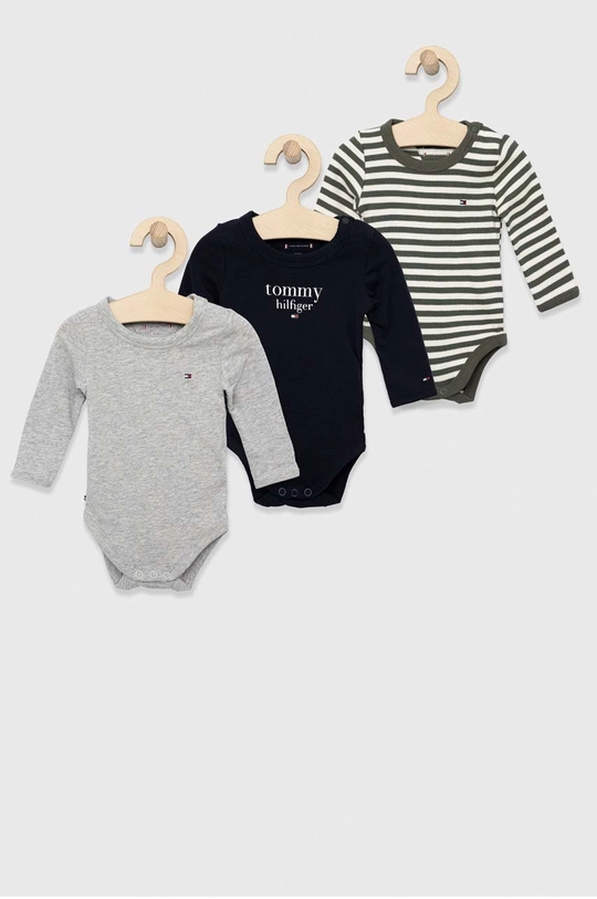 zelena Body za dojenčka Tommy Hilfiger 3-pack Fantovski