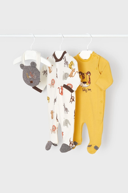 Mayoral Newborn Φόρμες μωρού (2-pack) + śliniak κίτρινο