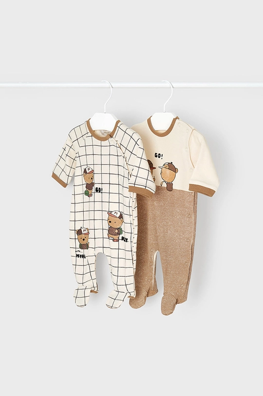 rjava Mayoral Newborn pajac za dojenčka (2-pack) Fantovski