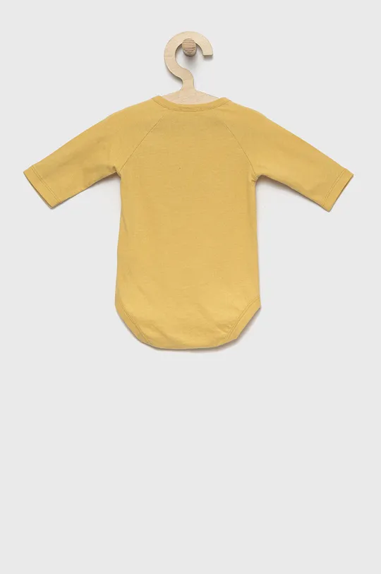 United Colors of Benetton body bawełniane niemowlęce żółty