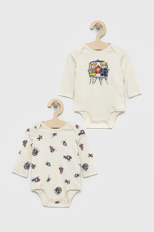 bež Pamučni bodi za bebe Polo Ralph Lauren 2-pack Za dječake