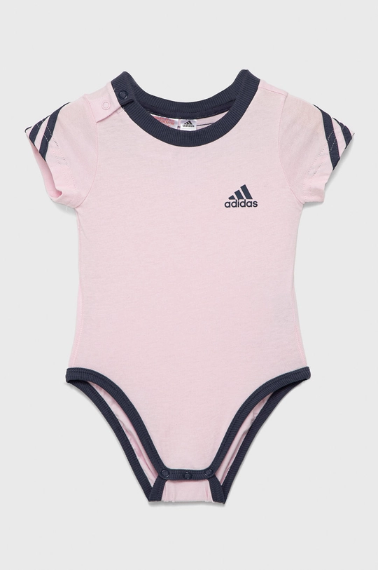 roza adidas Pamučni bodi za bebe Za djevojčice