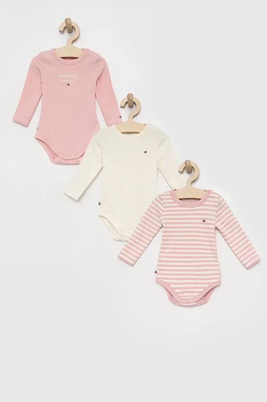 roza Tommy Hilfiger Bodi za bebe (3-pack) Za djevojčice