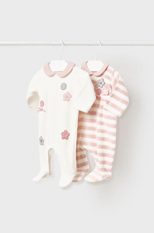 pastelowy różowy Mayoral Newborn pajacyk niemowlęcy 2-pack Dziewczęcy