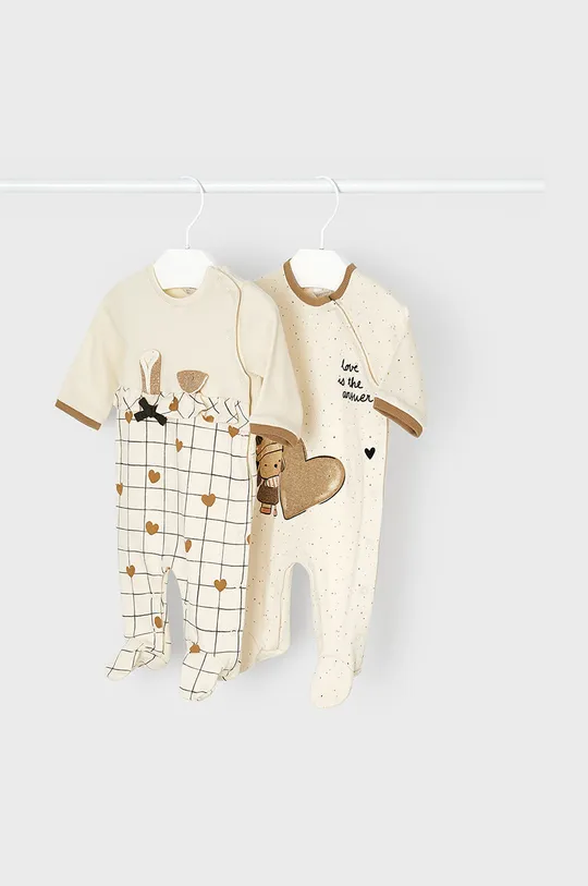 μπεζ Mayoral Newborn Φόρμες με φουφούλα μωρού (2-pack) Για κορίτσια