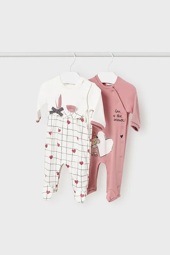 różowy Mayoral Newborn pajacyk niemowlęcy (2-pack) Dziewczęcy