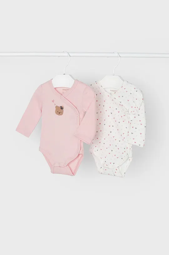 ροζ Mayoral Newborn Βαμβακερά φορμάκια για μωρά (2-pack) Για κορίτσια