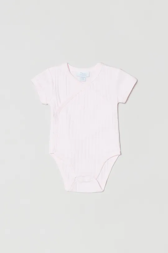 różowy OVS body bawełniane niemowlęce (2-pack) Dziewczęcy