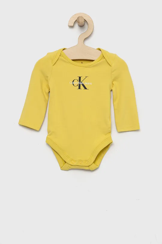Bodi za bebe Calvin Klein Jeans 3-pack zlatna