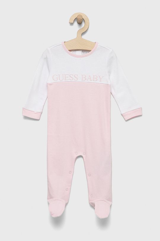 pastelowy różowy Guess pajacyk niemowlęcy bawełniany Dziecięcy