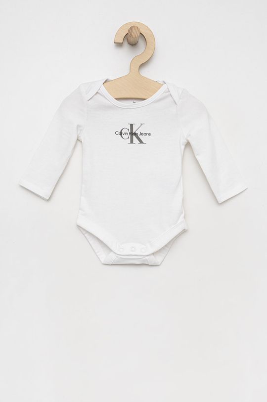 biały Calvin Klein Jeans body niemowlęce Dziecięcy