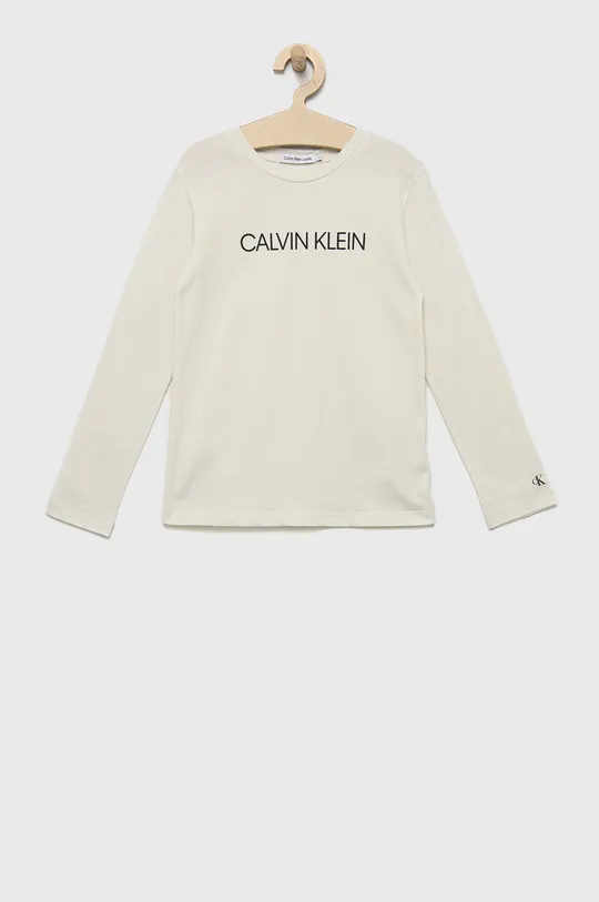 λευκό Παιδικό βαμβακερό μακρυμάνικο Calvin Klein Jeans Για αγόρια