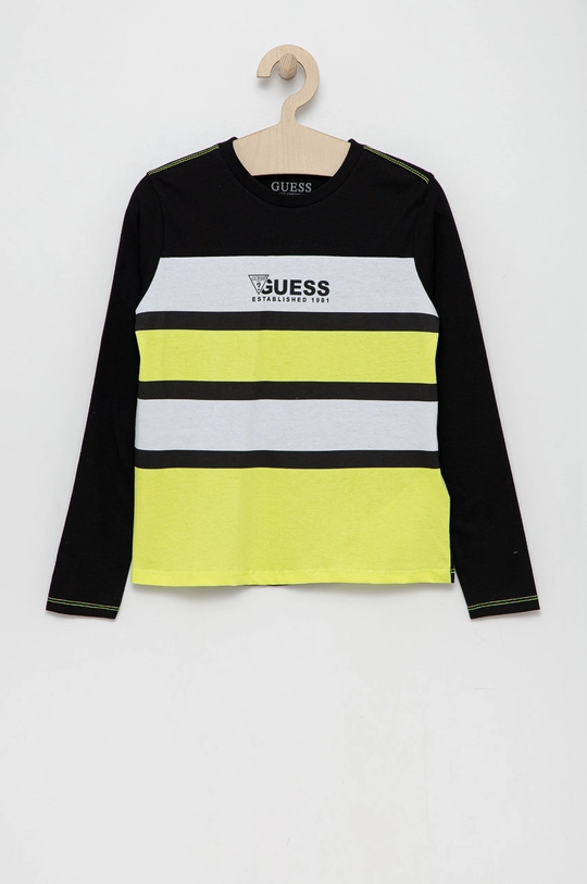 żółty Guess longsleeve bawełniany dziecięcy Chłopięcy