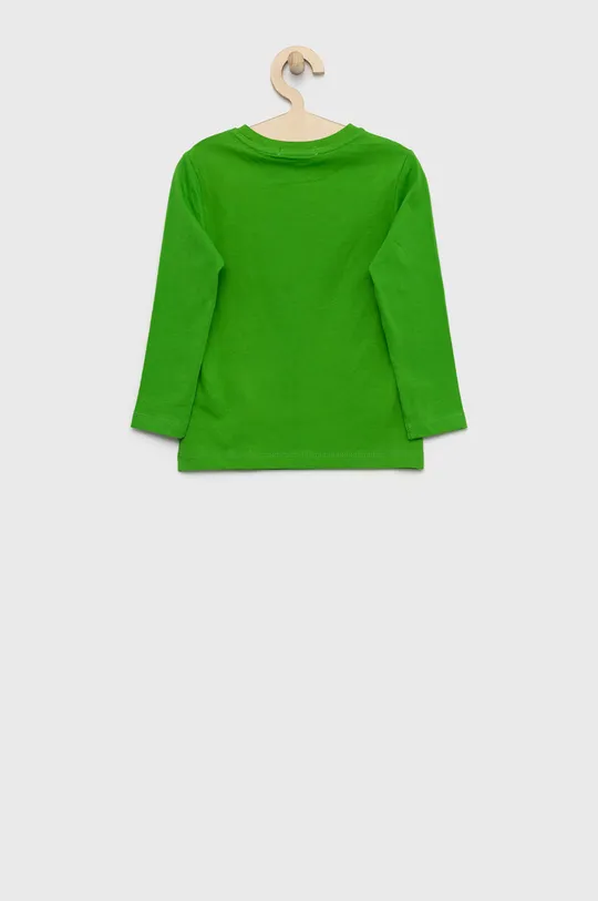 Otroška bombažna majica z dolgimi rokavi Calvin Klein Jeans zelena