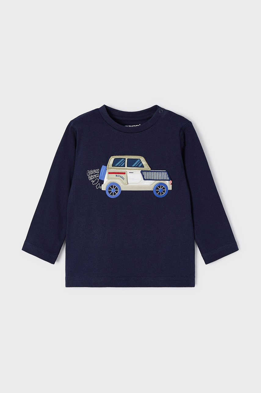 granatowy Mayoral longsleeve bawełniany dziecięcy Chłopięcy