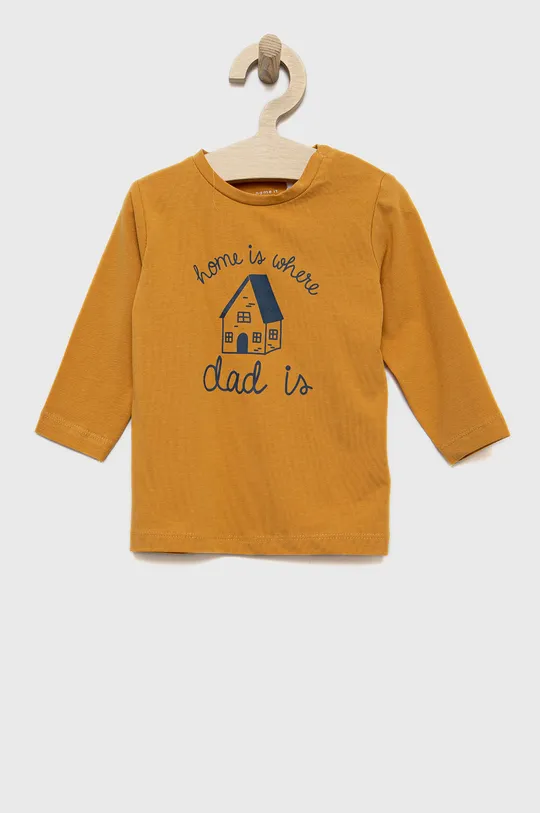 žltá Detské tričko s dlhým rukávom Name it Chlapčenský