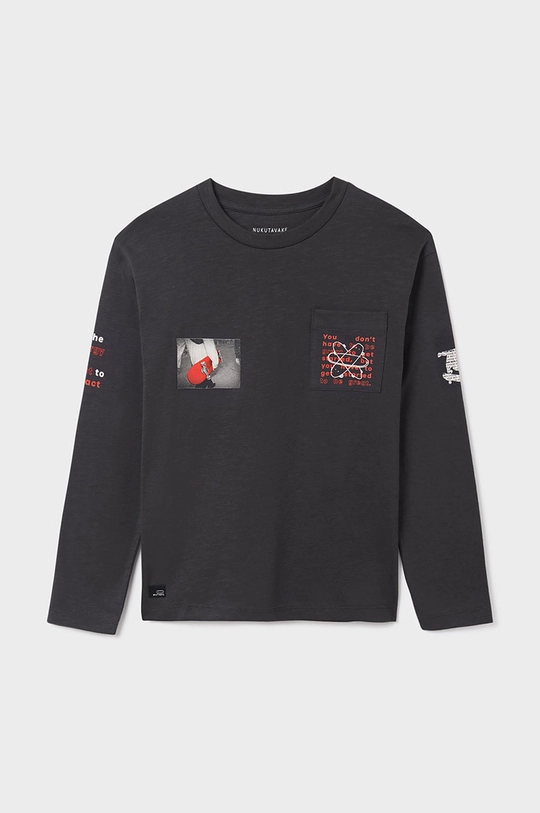 Mayoral longsleeve bawełniany dziecięcy szary