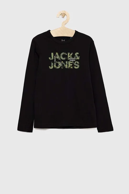 fekete Jack & Jones gyerek pamut hosszú ujjú felső Fiú