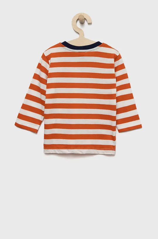 Detská bavlnená košeľa s dlhým rukávom United Colors of Benetton oranžová