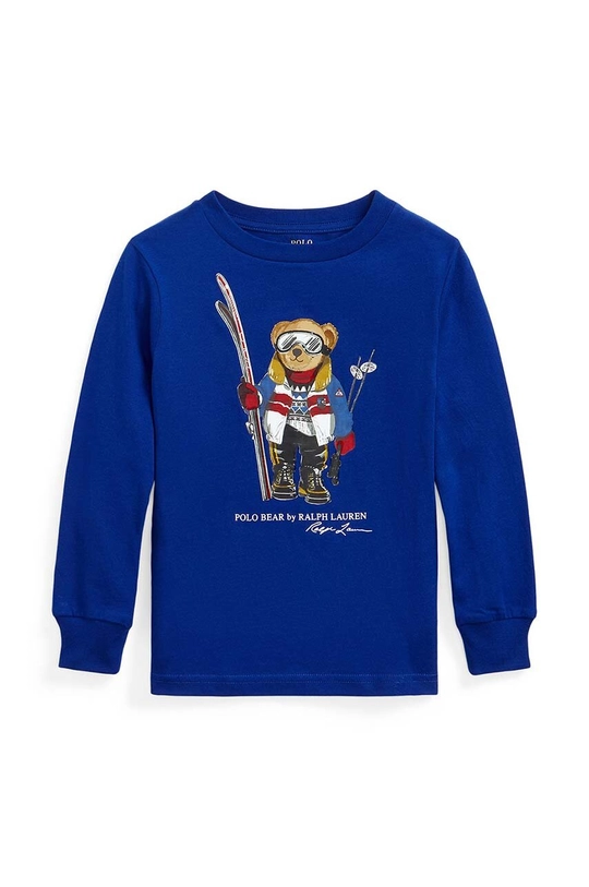 niebieski Polo Ralph Lauren longsleeve bawełniany dziecięcy Chłopięcy