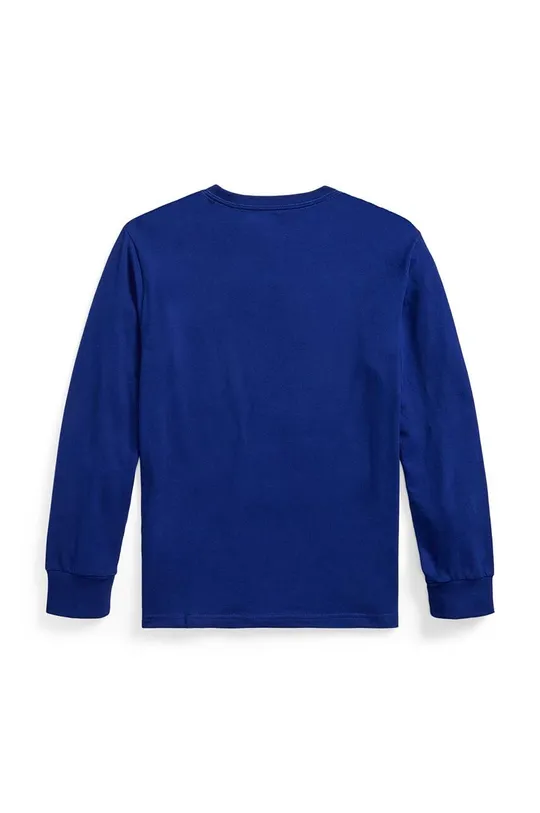 Detská bavlnená košeľa s dlhým rukávom Polo Ralph Lauren modrá
