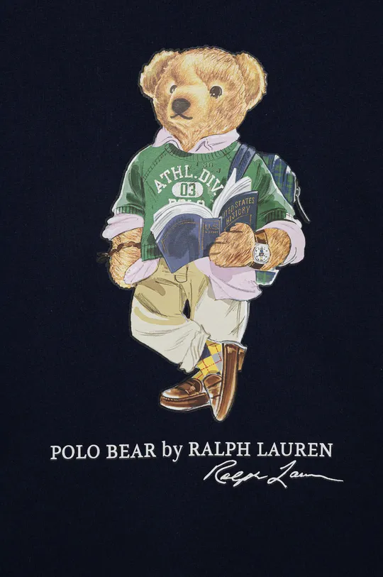 Dječja pamučna majica dugih rukava Polo Ralph Lauren mornarsko plava