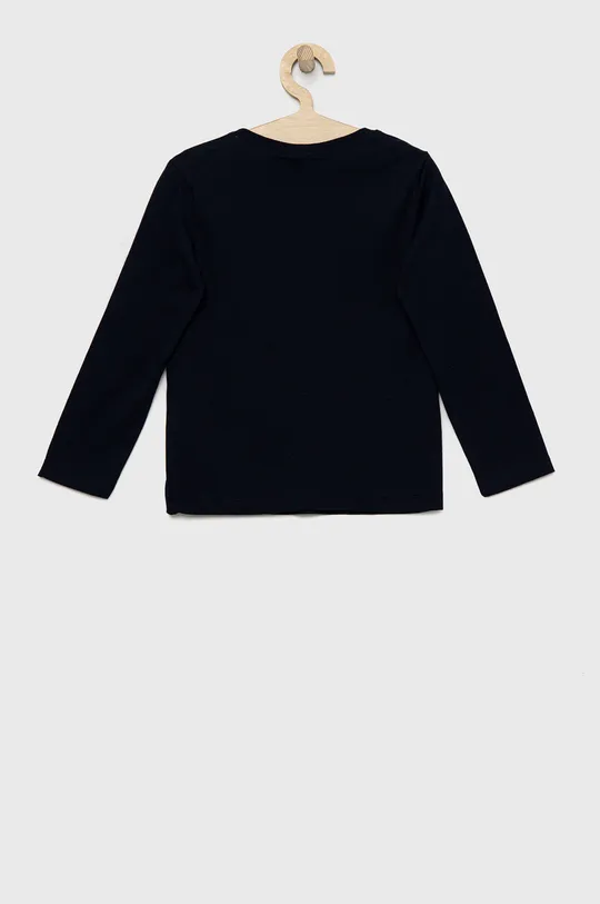 Detská bavlnená košeľa s dlhým rukávom Sisley tmavomodrá