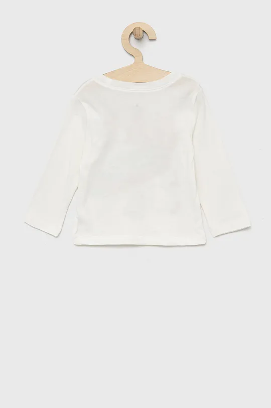 Βαμβακερή μπλούζα με μακριά μανίκια GAP λευκό