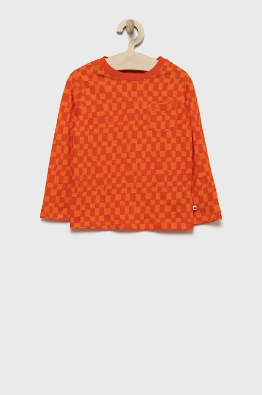 Otroška bombažna majica z dolgimi rokavi GAP oranžna