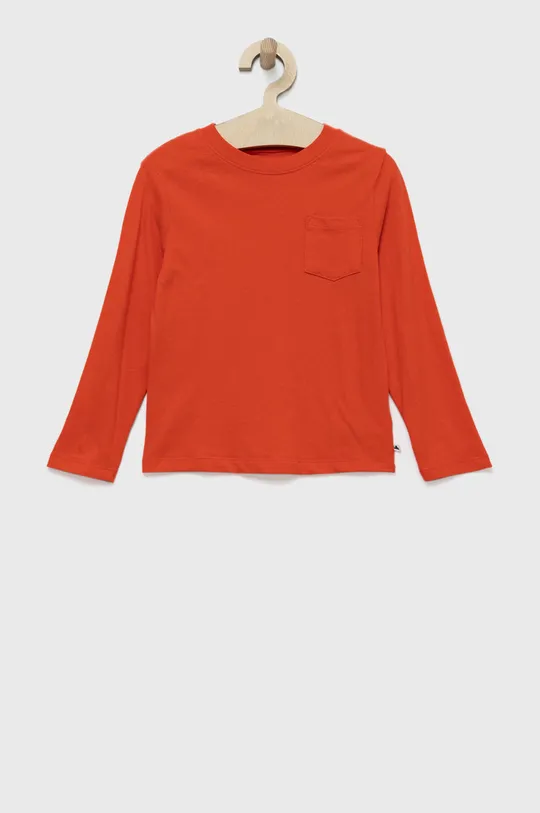 oranžna Otroška bombažna majica z dolgimi rokavi GAP