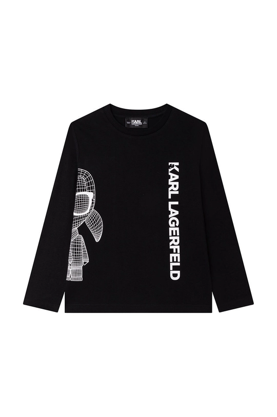 czarny Karl Lagerfeld longsleeve bawełniany dziecięcy Chłopięcy